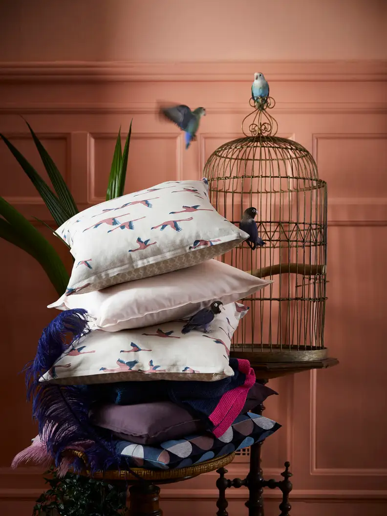 Ikea is using a bird print design on this Majbritt pillow cover
