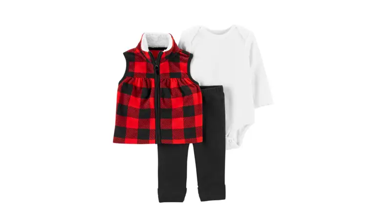 Checkered vest outfit.