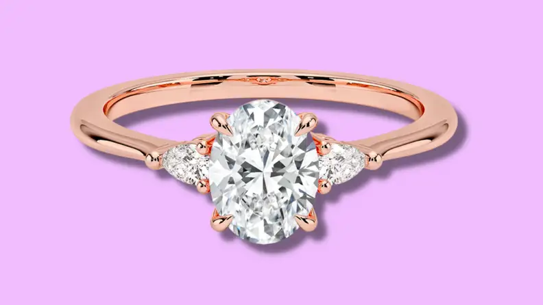 Diamond ring in rose gold setting
