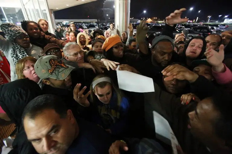 Vouchers are a hot commodity at many stores on Black Friday. Line up early if you want to make sure you'll get one.