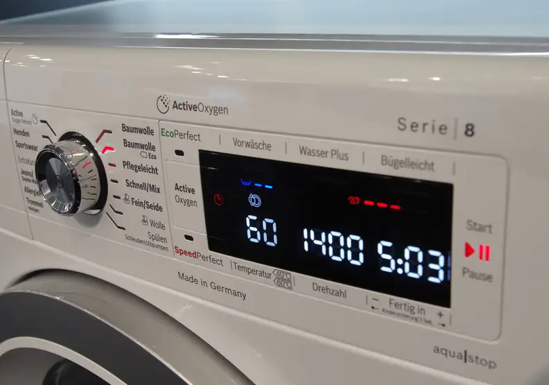 Bosch Active Oxygen washer controls