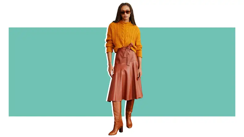 Mock Neck Cable-Knit Sweater