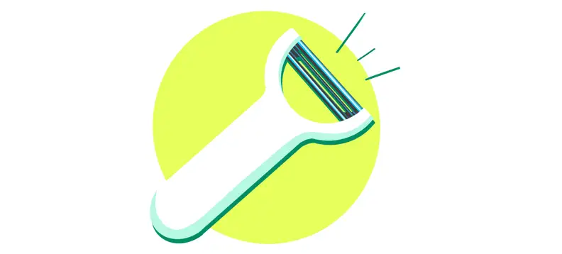 An illustration of a vegetable peeler