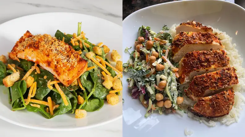 Two fully-cooked meals.