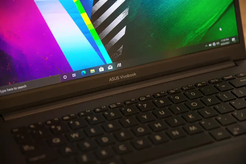 A close-up of a laptop's keyboard