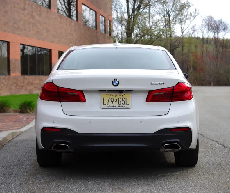 BMW 530i Rear View Alpine White