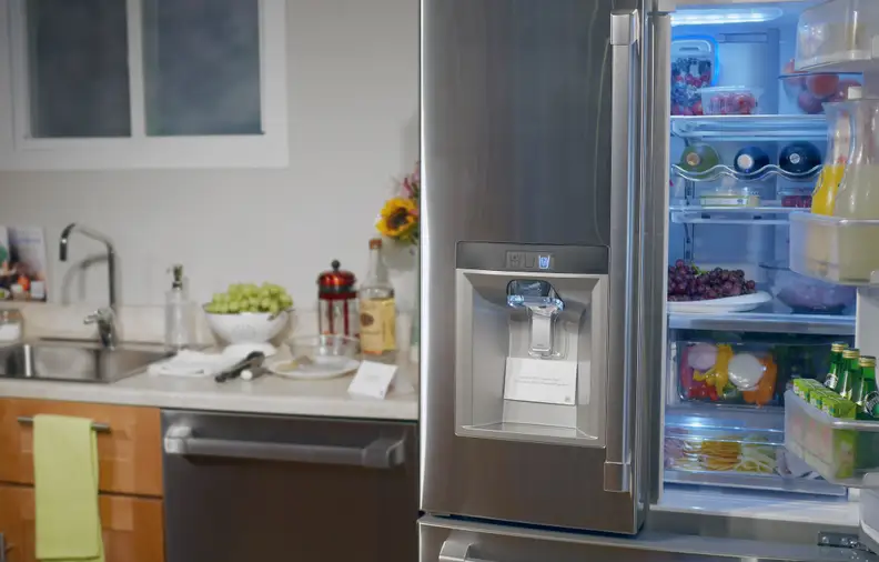 Kenmore Pro French door refrigerator door open