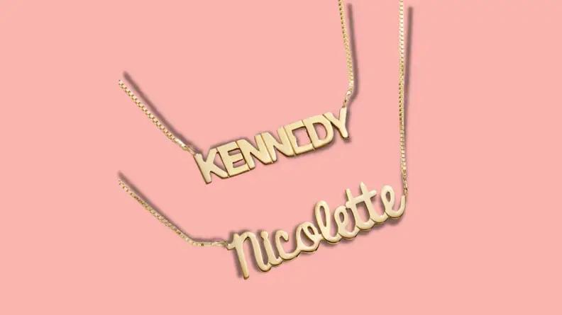 gold name necklaces