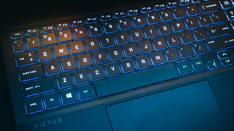 overhead view of laptop keyboard