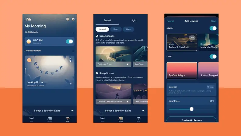 Three screenshots from the Hatch app