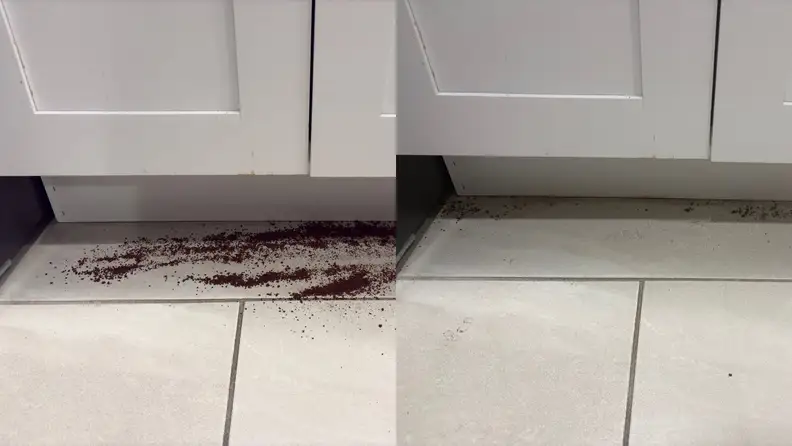 Kitchen floor with dirt