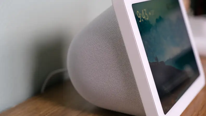 Side shot of the Amazon Echo 8 (3rd Gen).