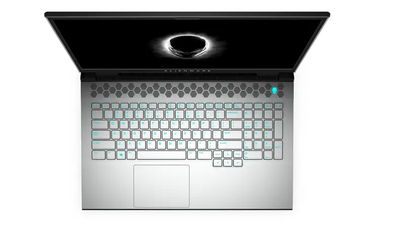 The Dell Alienware m17 from the top
