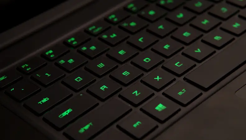 The keys have generous spacing and travel. A definite perk when it comes to playing games.