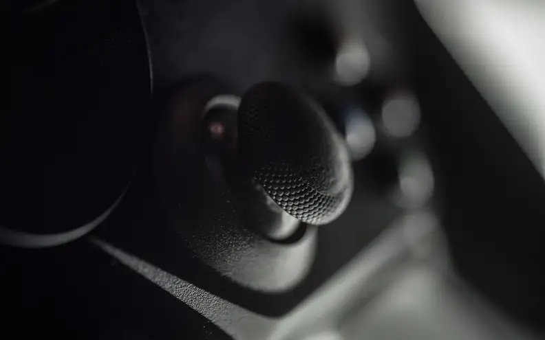 A close-up photo of the Valve Steam Controller's left control stick.