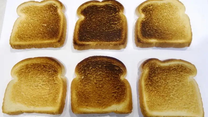 Toast that we broiled showed evidence of a hot spot in the center of the broiler