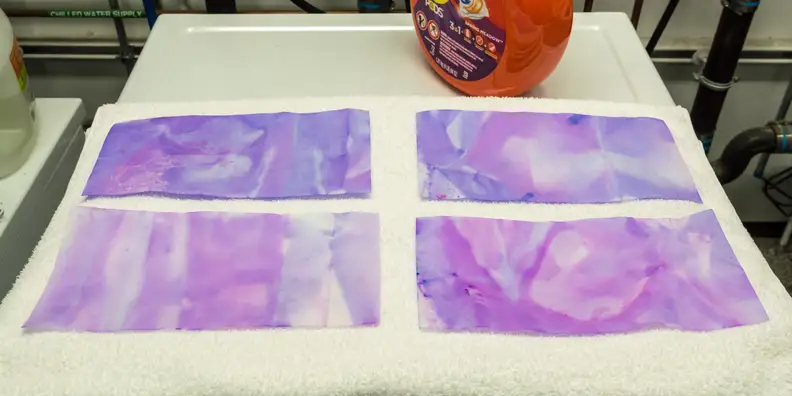 Once the Color Catchers absorbed the dye, it didn't transfer onto white towels.