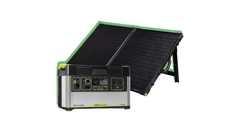 Close up of a Yeti solar generator.