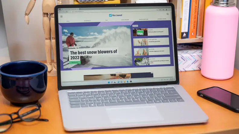 laptop open on a table