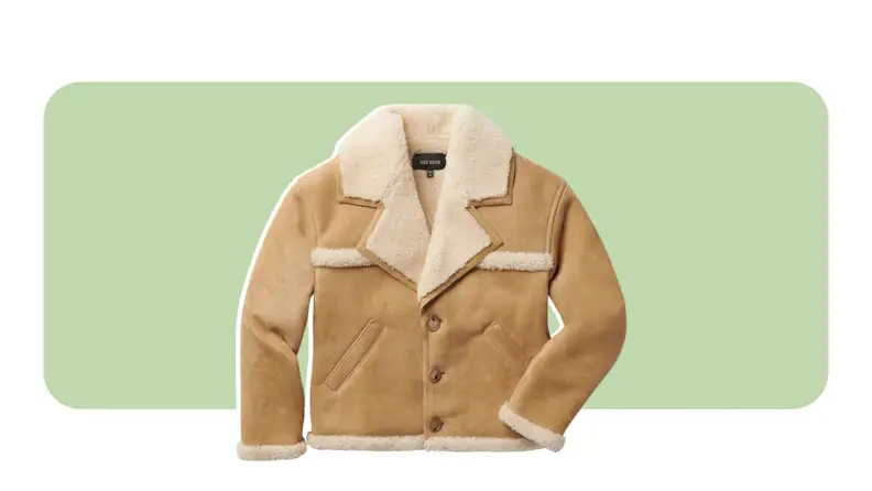 A tan shearling jacket.