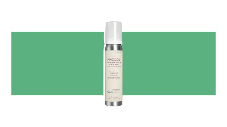 Virtue beauty product on a green background.