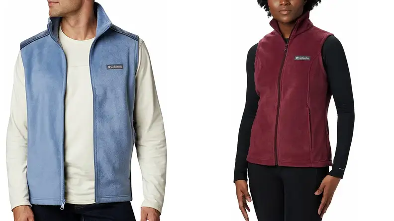 Columbia Steens mountain and Benton Springs fleece vests.
