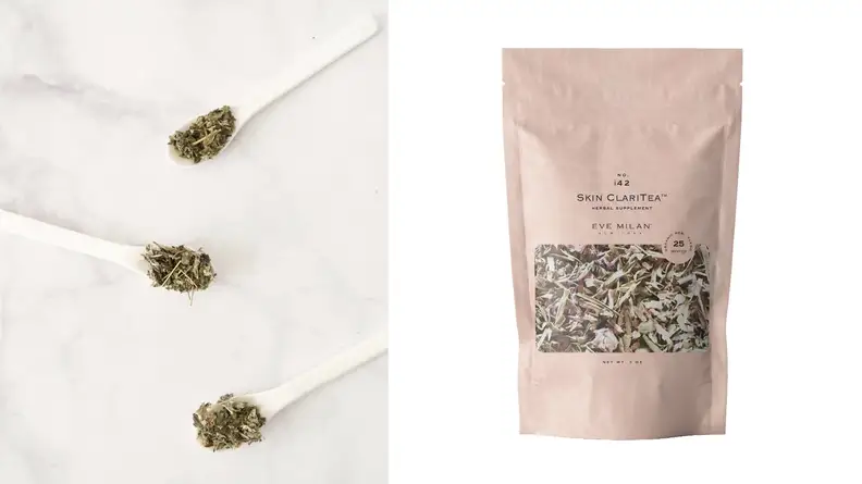 Two image of loose-leaf tea
