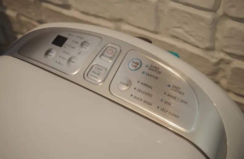 samsung baby care washer control pnael