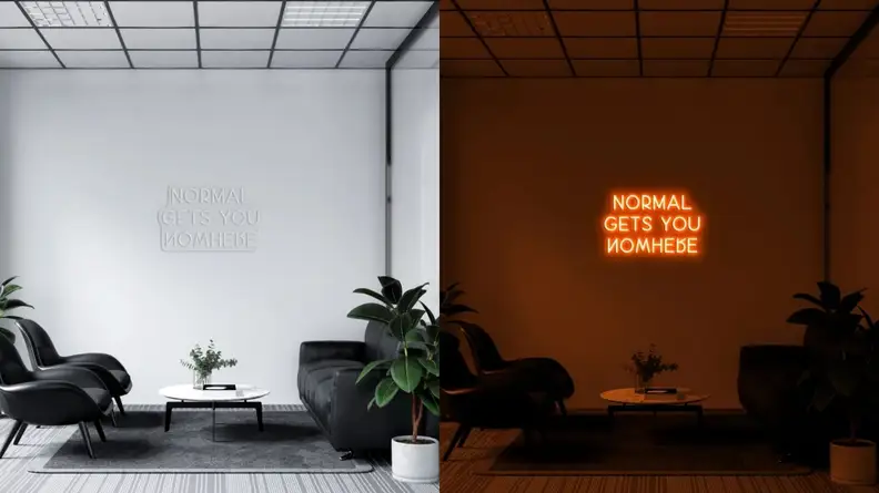 Normal Gets You Nowhere Neon Sign