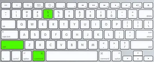 Press shift + command + 4. The pointer will turn into a tiny cross