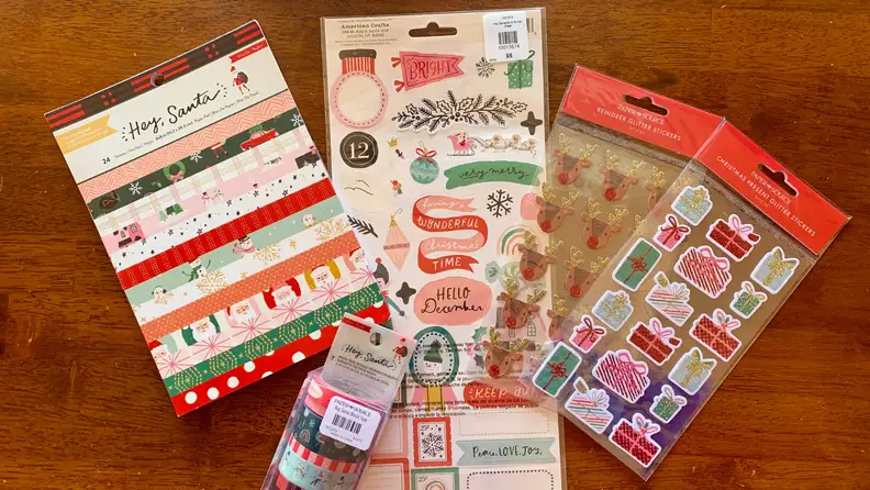 The Paper Source bundle that came with decorative paper, stickers, and washi tape.