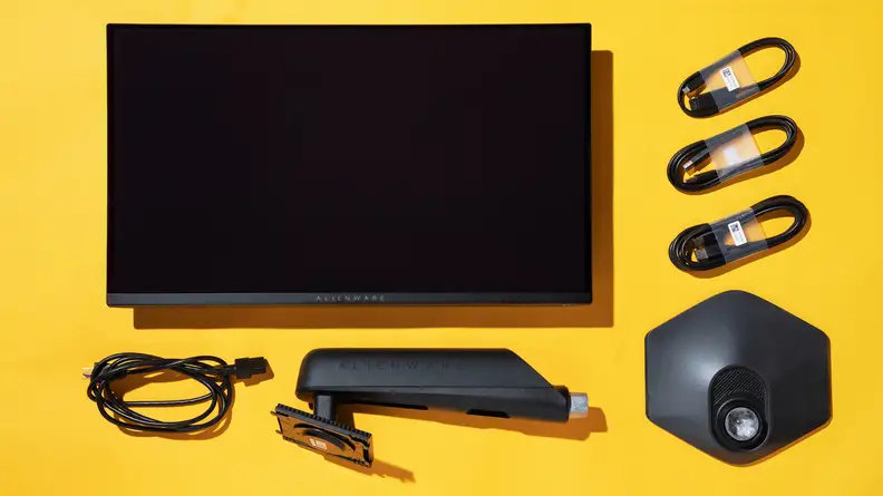 An oled monitor disassembled on a table