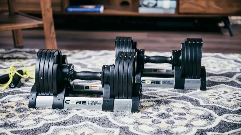 Core Home Fitness adjustable dumbbells.