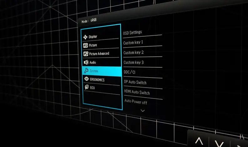 BenQ BL3201PH menu software