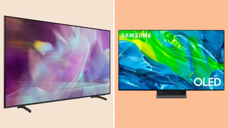 Two Samsung TVs shown in a collage.