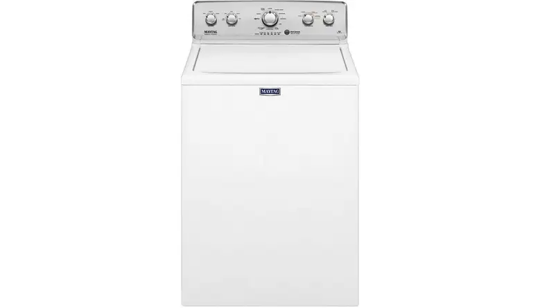 The Maytag MVWC565FW top-load washer on a white background.