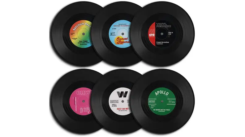 homEdge Vinyl Record Coasters