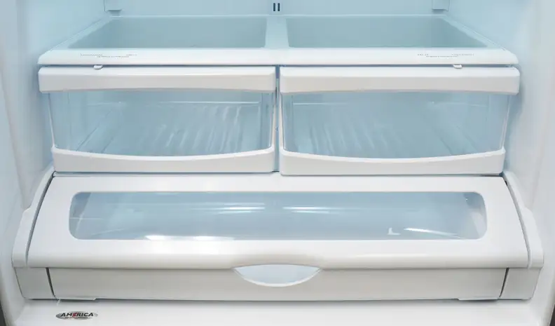 The Whirlpool WRF535SMBM's crispers are unexpectedly smooth for such an affordable fridge, and highly effective, too.