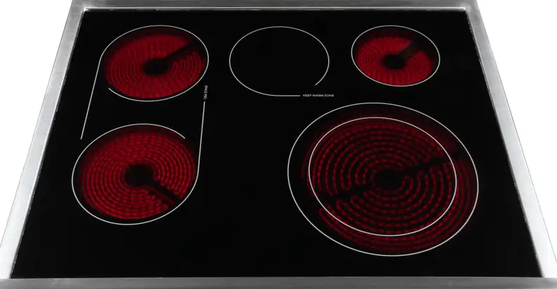 Rangetop with burners on