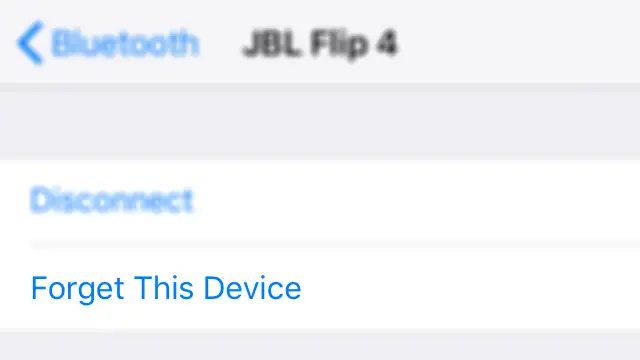 A smartphone's Bluetooth settings menu.