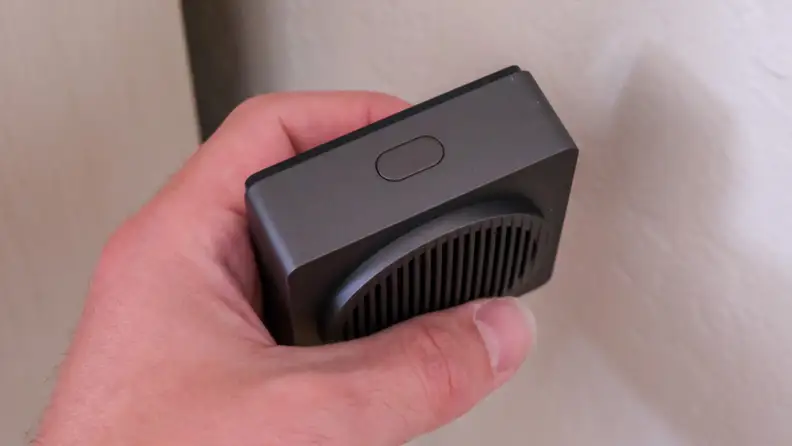 A close-up view of the top of the Aqara Video Doorbell Chime