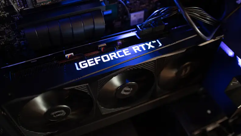 Closeup of a graphics card