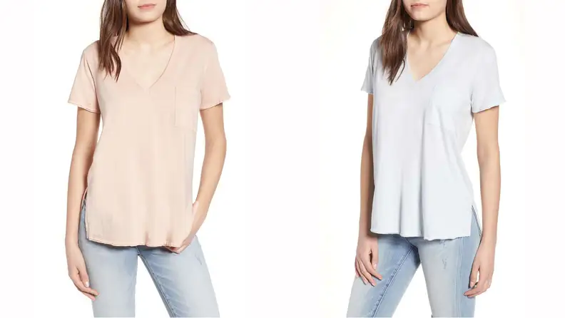 Lush Raw Edge Side Slit Tee