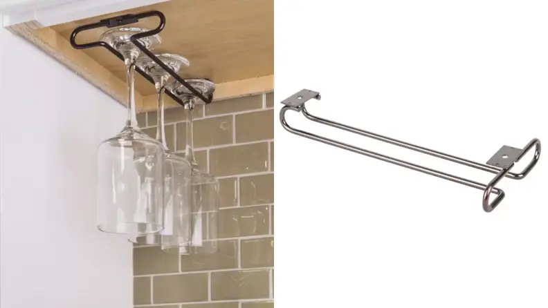 Wayfair Hardware Resources Under Cabinet Hanging Wine Glass Rack