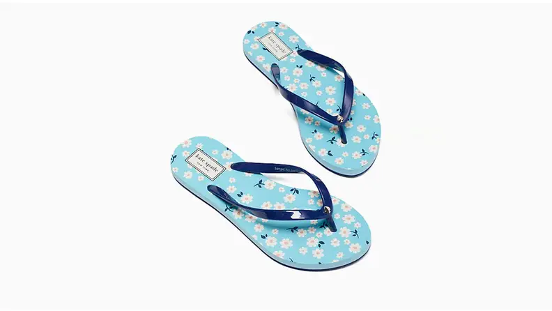 Light blue flowery flipflips