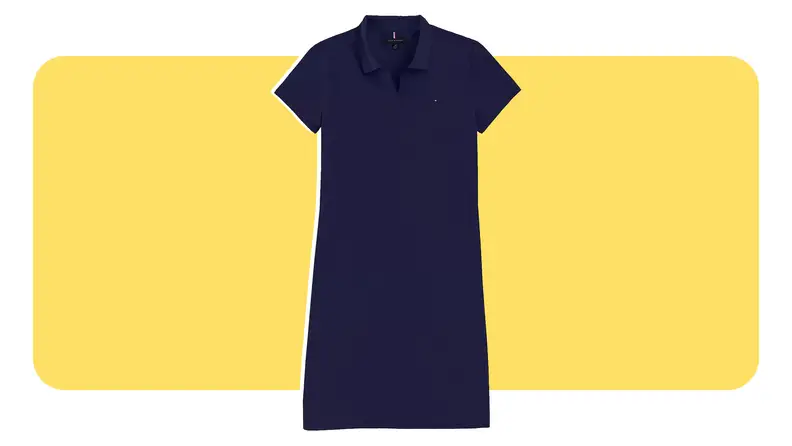 A navy-colored Slim Fit Polo Dress