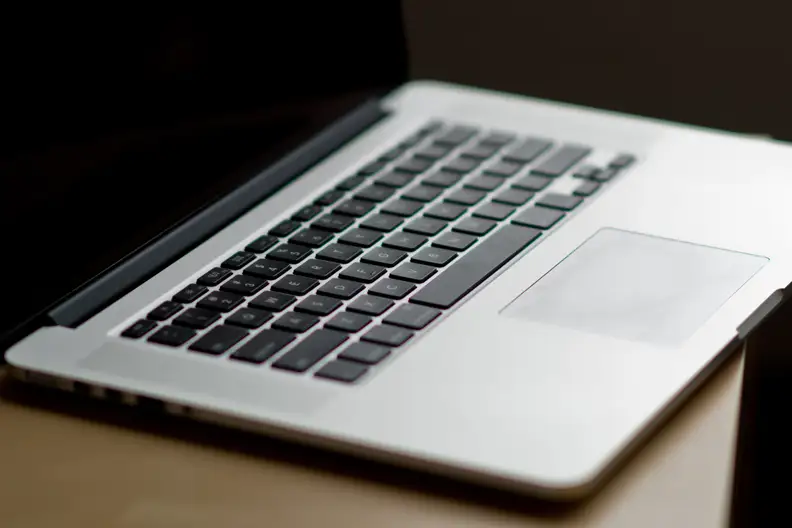 A picture of the Apple MacBook Pro with Retina Display's keyboard.