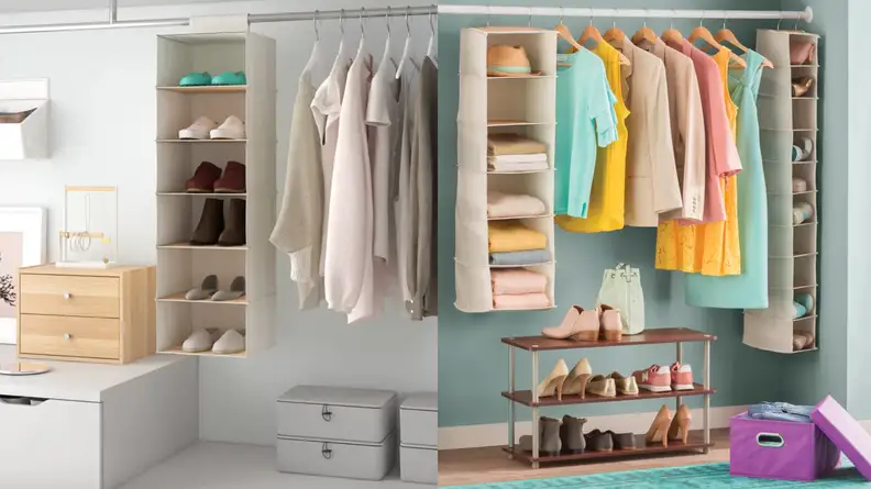 The Erin Hanging Organizer in two different closets.