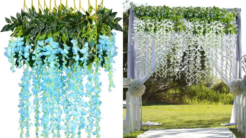 These fake wisteria vines are a dreamy addition to any Regency era home decor.