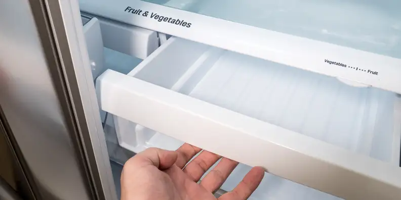 You can't open the right crisper drawer without opening both French doors.